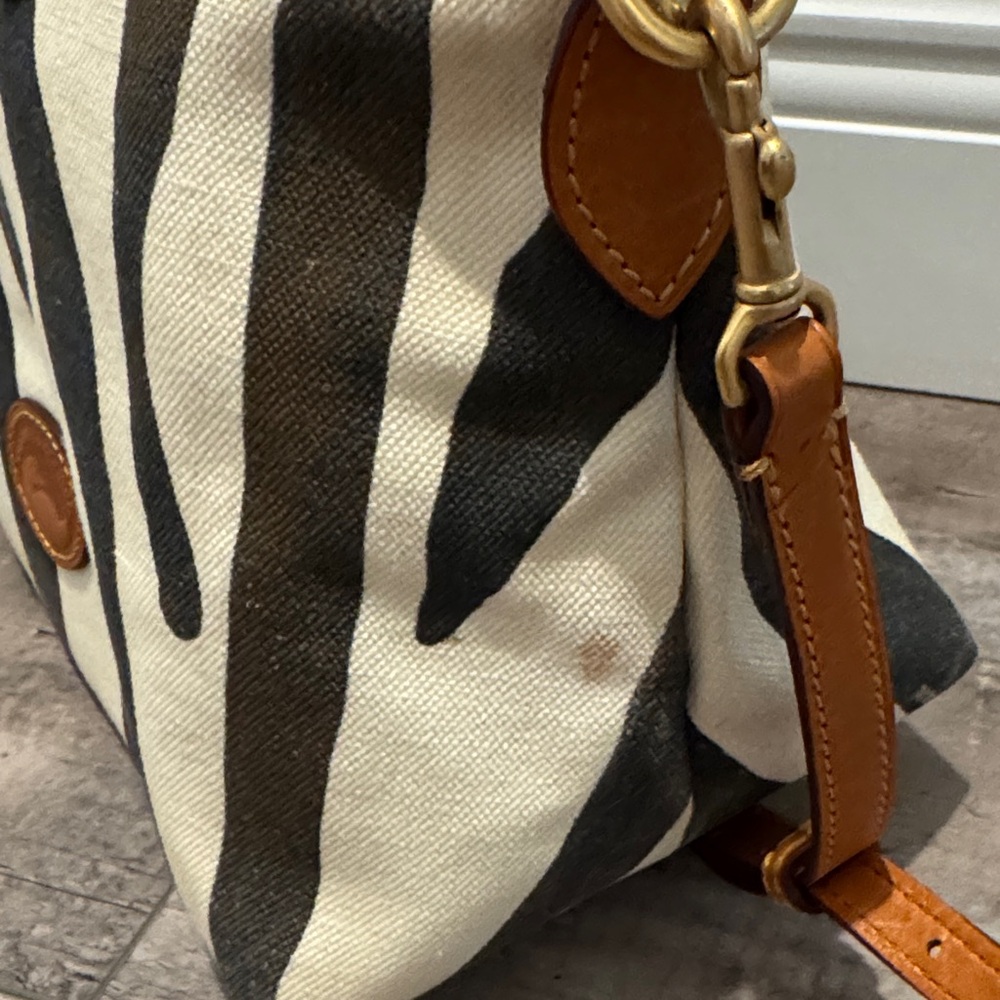 Dooney & Bourke Black and Cream Zebra Satchel - Picture 5 of 5